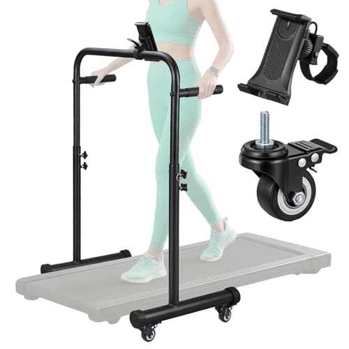 Leinuosen Adjustable 40.74-49.4 Inch Walking Pad Handle Bar with Phone Holder & Wheels