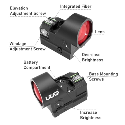 UUQ EagleC28F Reflex Sight with Fiber Optic, Shake Awake, RMR Mount