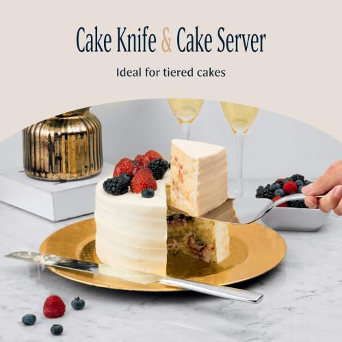 Hammered Stainless Steel Hostess Serving Utensil Set - 8-Piece Cake, Pie, Lasagna Servers