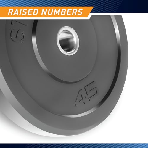 Steelbody 45 lb Rubber Bumper Weight Plate for Olympic Barbell - Solid & Waterproof