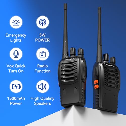 BAOFENG BF-888S Long Range Walkie Talkies for Adults, 6-Pack with Charger