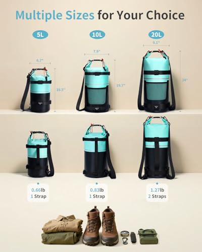 10L Waterproof Dry Bag for Kayaking & Travel - Green