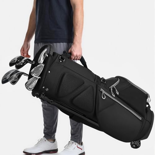 GoHimal Lightweight 14-Way Golf Stand Bag - Black, Portable & Durable