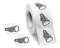Cheerleading Megaphone Stickers - 250 Round Cheer Squad Decals for Fundraising & Events