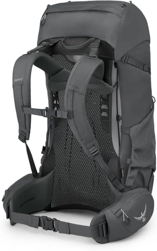 Osprey Rook 65L Hiking Backpack - Gray, Adjustable Fit & Raincover - Variation of 65L / Dark Charcoal/Silver Lining