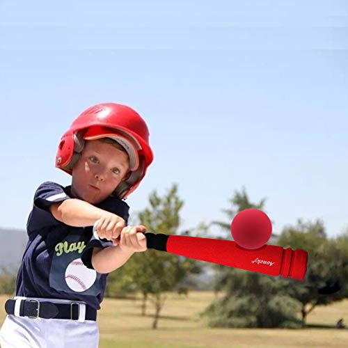 Mini Foam Baseball Bat and Ball Set for Toddlers - Red Variation, 16.5 Inch