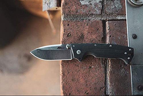 Black Drop Point Folding Knife - Tactical 3.5" S35VN Steel Blade & G-10 Handle