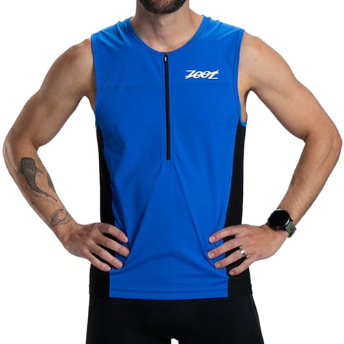 Zoot Men's Core Tri Tank Top XL Ocean Blue - Athletic Swim & Training