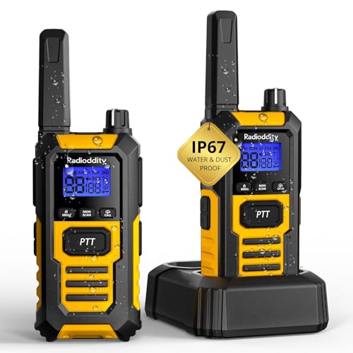 Radioddity HD-1 Waterproof Floating Walkie Talkies 2 Pack IP67 Heavy Duty