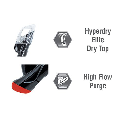 Large Black and Red Snorkel Mask Fins Travel Set for Adults - TUSA Powerview