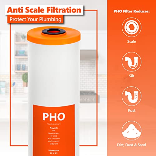 Express Water Polyphosphate Anti-Scale Water Filter Replacement 4.5”x20” - Individual Filter, Anti-Scale
