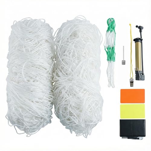 White 20ft x 6.5ft Soccer Goal Net Set Heavy Duty Replacement for Standard Goals