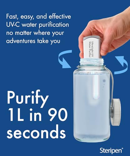 Ultralight UV Water Purifier Pen - 3 oz Portable Water Treatment for Backpacking & Travel
