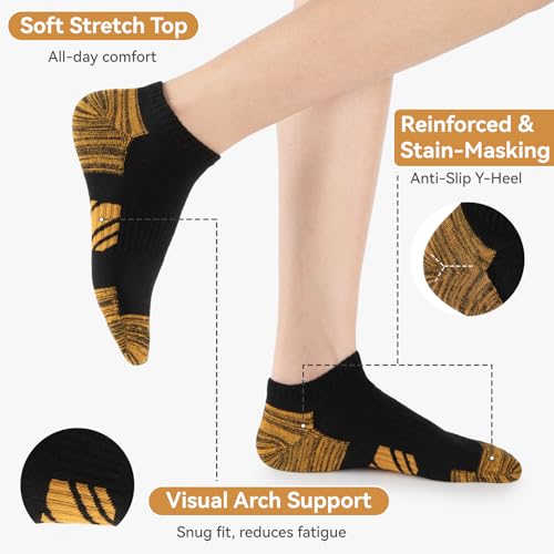 Ankle Socks for Women 20 Pairs, Lightweight Athletic Running Socks - Black
