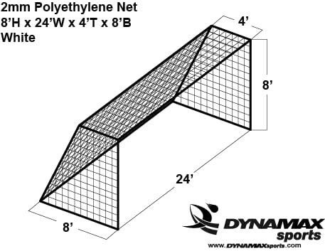 Dynamax Sports Soccer Goal Net 8ft x 24ft Replacement Mesh for Soccer Goals