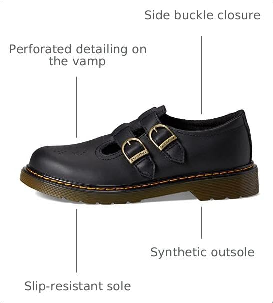 Kids Dr. Martens 8065 Mary Jane Shoes - 6 Big Kid Black Softy T Glitter