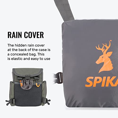 SPIKA Army Green Binocular Harness Chest Pack Waterproof with Rangefinder & Rain Cover
