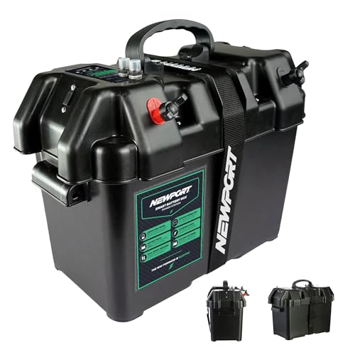 Newport Vessels Power Center Trolling Motor Battery Box with USB & DC Ports - Medium, Model X