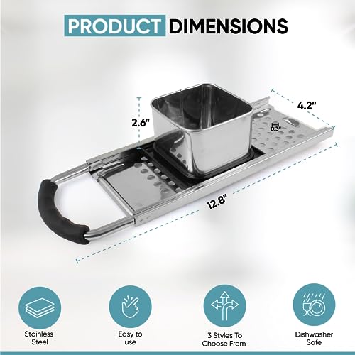 Spaetzle Maker Lid with Scraper - Comfort Handle, Stainless Steel, 12.8x4.2"