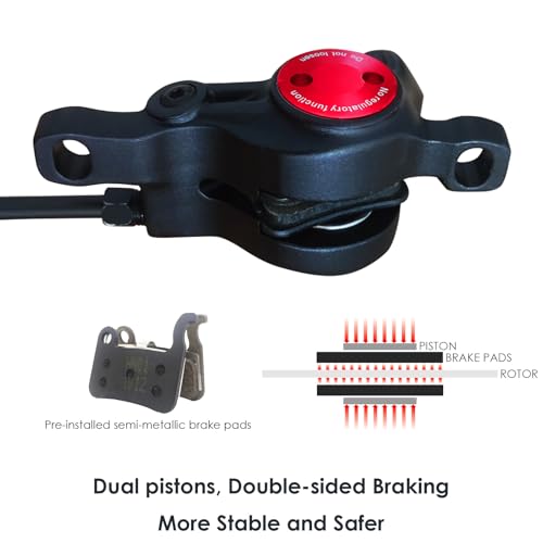 Hydraulic Brake Upgrade Kit for E-Bikes with 2-Pin Connector & 160mm Rotors Black - PeakRider