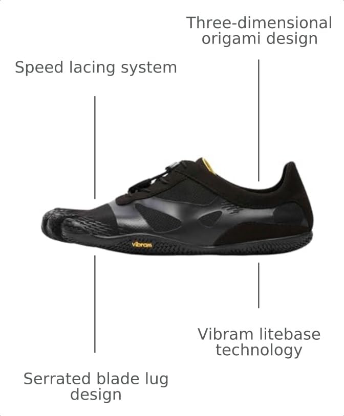 Vibram Men's FiveFingers KSO EVO Barefoot Cross-Training Shoes - Black 9.5-10 US