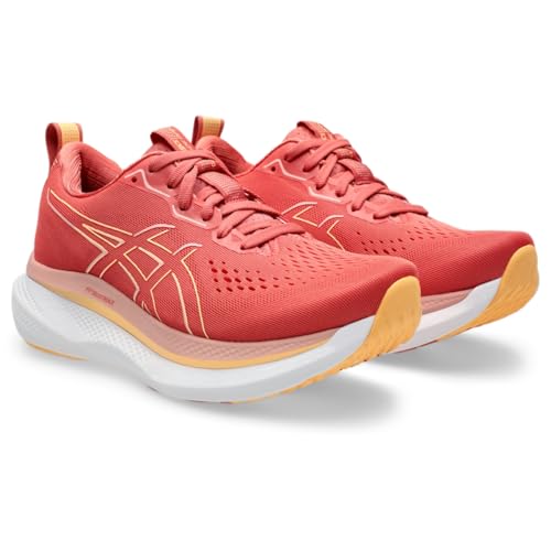 ASICS Women's Glideride Max Road Running Shoes - Dark Pink Clay/Orange Glow, Size 10