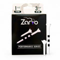 Black Plastic Golf Tees Combo 3 1/4 Inch and 1 1/2 Inch Near Unbreakable 4 Prong with Height Marker