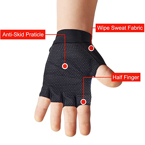Kids Cycling & Fishing Gloves - Black, Medium - Non-Slip Grip, Breathable, Adjustable Wrist