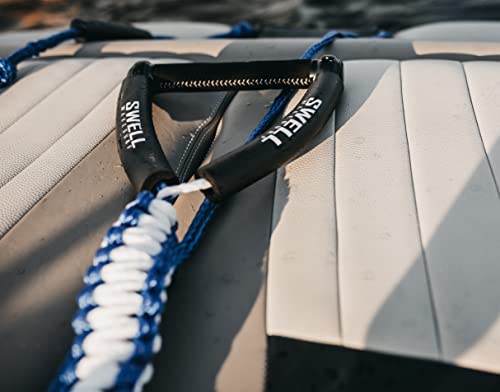 SWELL Wakesurf Rope - Premium Blue Braided Wakesurf Line with Float Handles