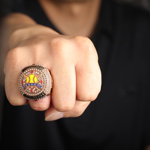 Softball Championship Trophy Rings - 2 or 12 Pack, Team Award, Size 9.5, Gold & Silver