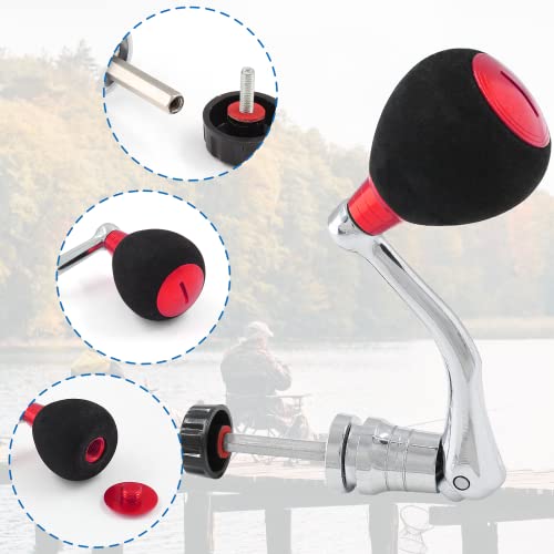 Large Red Fishing Spinning Reel Handle - Replacement Part for 4000+ Series