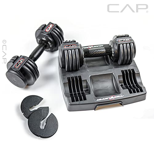 CAP Adjustable Dumbbell Set Pair 12.5 lb Honeycomb Handle - Space Saving Home Gym