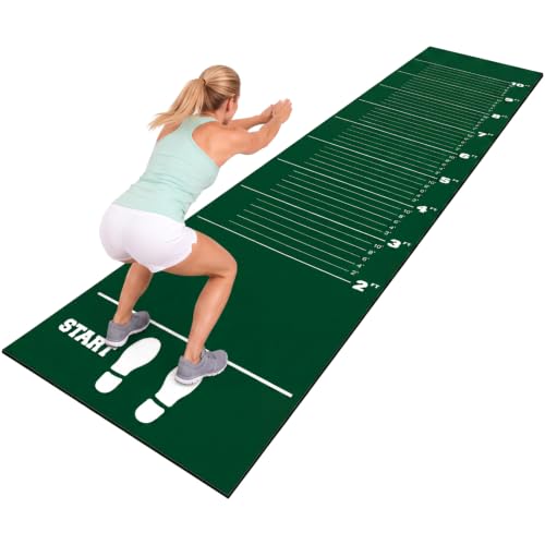 Woanger Green Long Jump Mat 12x2.5 ft Non-Slip Indoor Track & Field Training