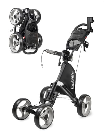 Caddytek Superlite 4 Wheel Golf Push Cart Explorer Dark Grey