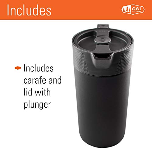 GSI Outdoors Glacier Stainless French Press Mug - 30 fl oz, Black, One Size
