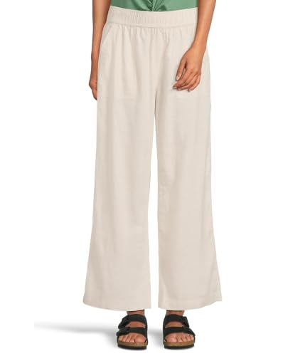 Toad&Co Women's Taj Hemp Wide Leg Pants Large Oatmeal - Relaxed Fit, Pull-On Style