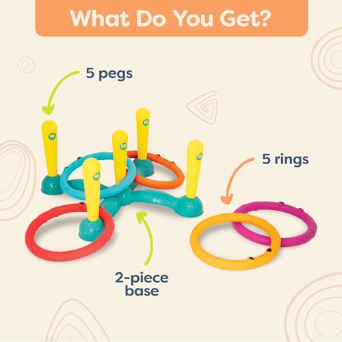 Sling-A-Ring Toss Game - 12-Piece Indoor & Outdoor Ring Toss Set