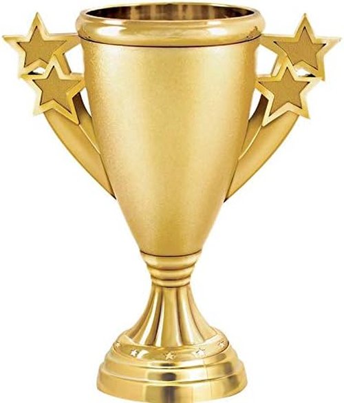 Crown Awards Gold Cup Trophy - 5 1/4" Gold Starburst Recognition Trophy with Custom Engraving