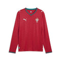 PUMA Men's 2026 Portugal Home Long Sleeve Replica Soccer Jersey - Club Red-Green Lagoon, XL