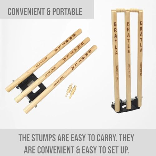 Cricket Spring Return Stumps with Metal Base for Multi-Surface Play