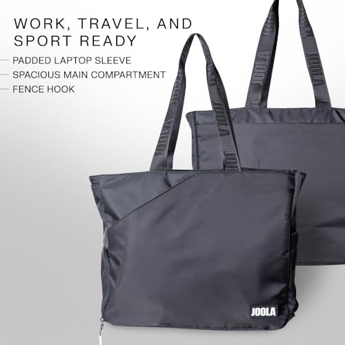 Black JOOLA Pickleball Tote Bag with Paddle & Shoe Compartments - Everyday Series