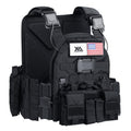 Xaegistac Black Tactical Vest with Quick-Release System for Military & Outdoor