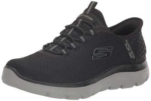 Skechers Men's Summits High Range Slip-In Shoes Black/Charcoal Size 10 - Lightweight & Cushioned
