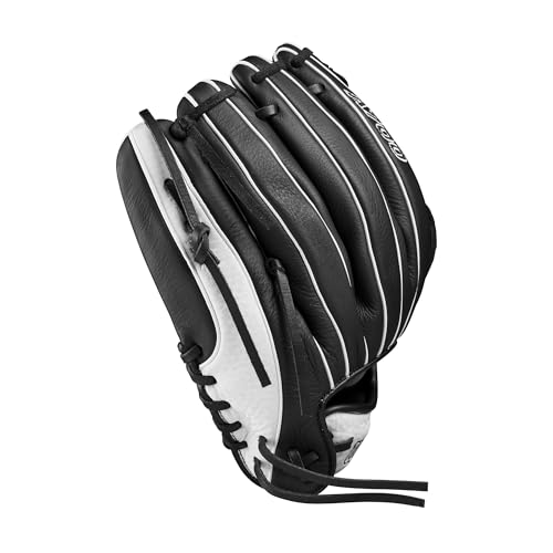 Wilson A700 12" Fastpitch Softball Glove Black/White - Right Hand Throw, Infield