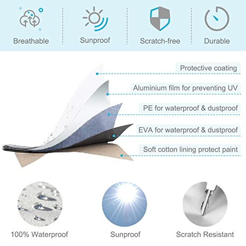 600D Marine Grade Waterproof Dinghy Cover for 10.5-11.5 ft Boats Silver Sunproof
