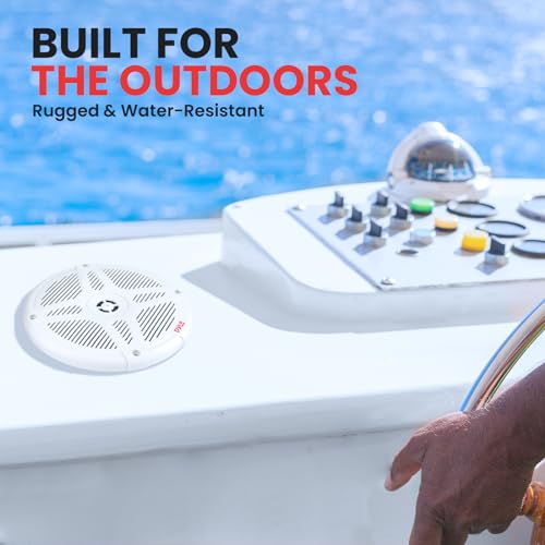 Pyle Snow 6.5-Inch Waterproof Marine Bluetooth Speakers - 600W Boat Audio