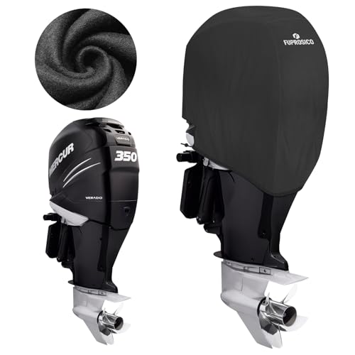 Fuprosico Custom Boat Motor Cover for Mercury VERADO 200-400HP - Windproof Waterproof Marine Grade Fabric