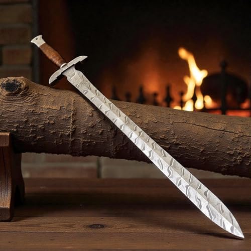 Exotic Wilson Roy Custom Damascus Steel Celtic Sword 32-Inch Camping Sword