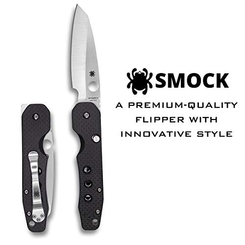 Spyderco Smock Folding Pocket Knife with 3" CPM S30V Steel Blade & Carbon Fiber Handle