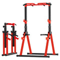 Aroha Red Foldable Power Tower Pull Up Station with Adjustable Height for Home Gym